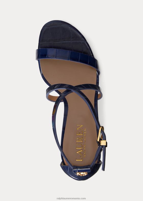 marina rafinată femei Ralph Lauren sandale din piele embosată gabriele 046885016