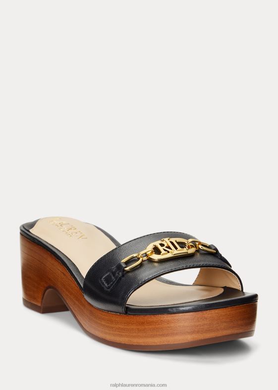 negru femei Ralph Lauren sandale roxanne din piele nappa 046885014