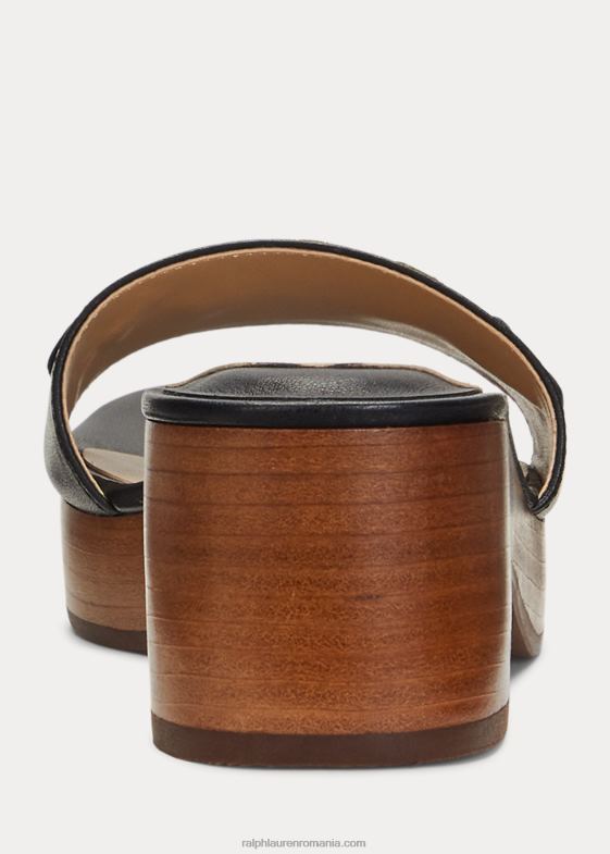 negru femei Ralph Lauren sandale roxanne din piele nappa 046885014