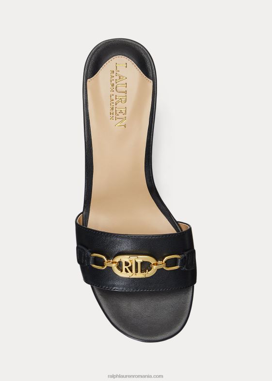 negru femei Ralph Lauren sandale roxanne din piele nappa 046885014