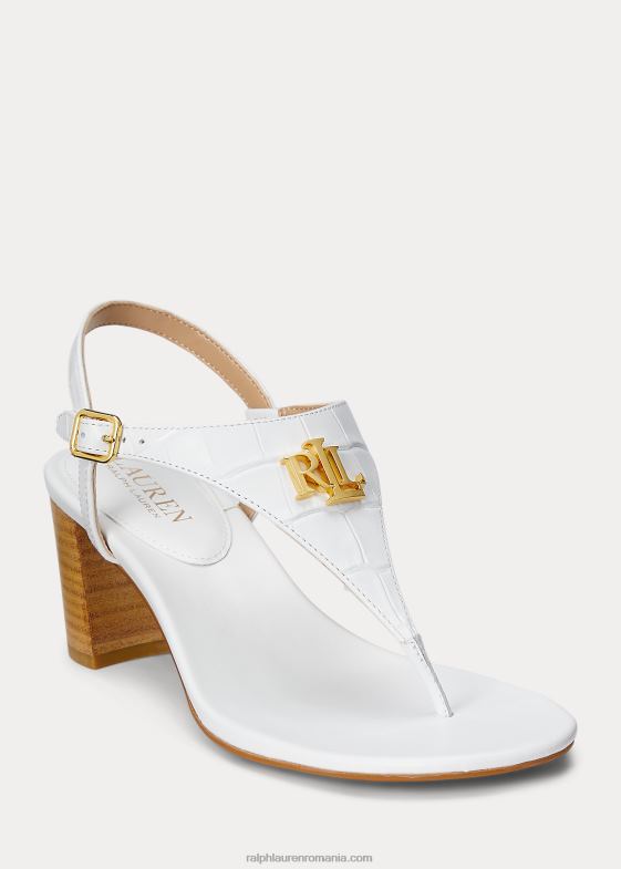 rl alb femei Ralph Lauren Sandale westcott ii din piele în relief 046885010
