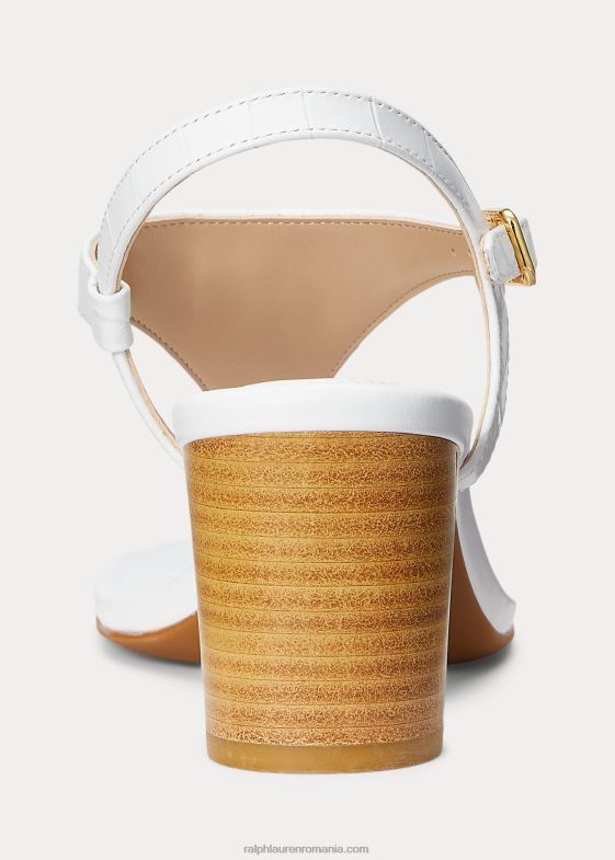 rl alb femei Ralph Lauren Sandale westcott ii din piele în relief 046885010