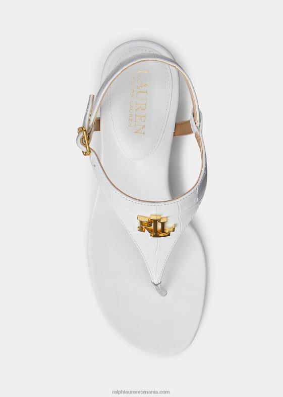 rl alb femei Ralph Lauren Sandale westcott ii din piele în relief 046885010