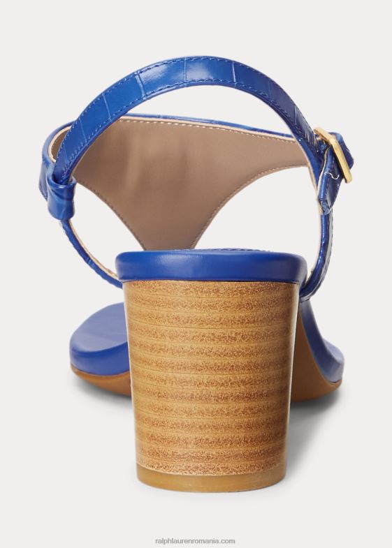 saturn albastru femei Ralph Lauren Sandale westcott ii din piele în relief 046885011