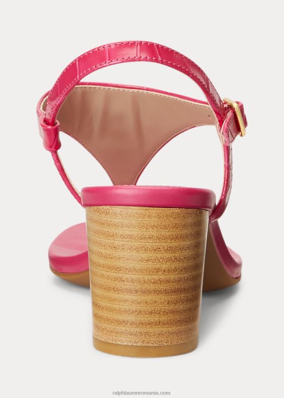 sport roz femei Ralph Lauren Sandale westcott ii din piele în relief 046885012