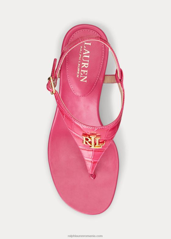 sport roz femei Ralph Lauren Sandale westcott ii din piele în relief 046885012