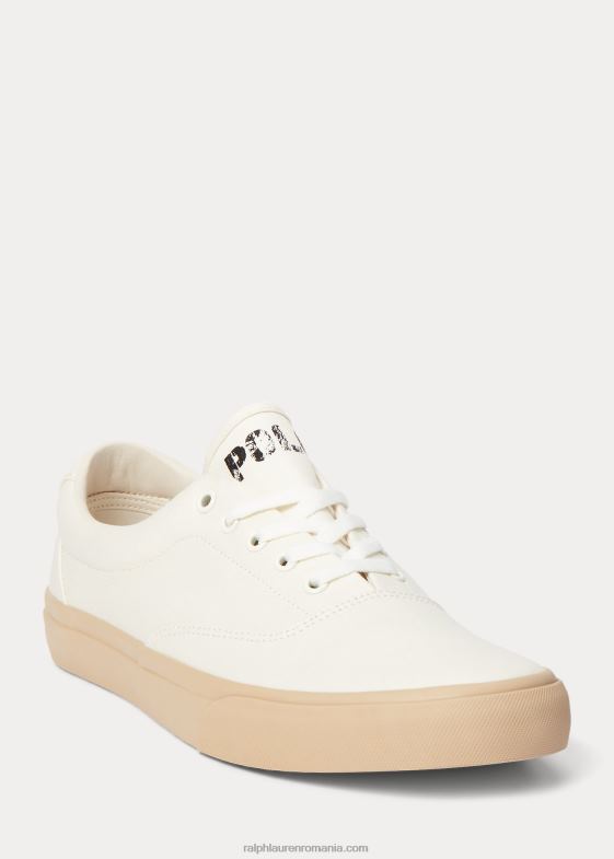 alb murdar/dună de nisip unisex Ralph Lauren pantofi sport unisex keaton twill 046882034