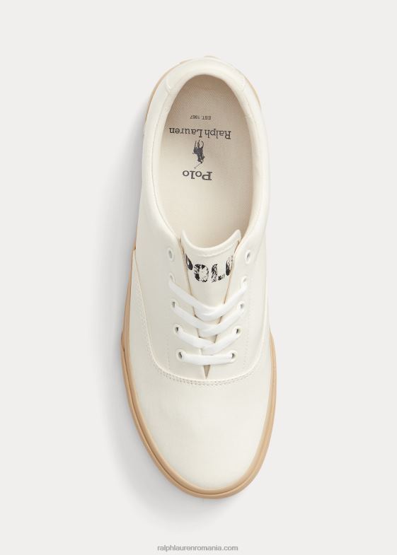alb murdar/dună de nisip unisex Ralph Lauren pantofi sport unisex keaton twill 046882034
