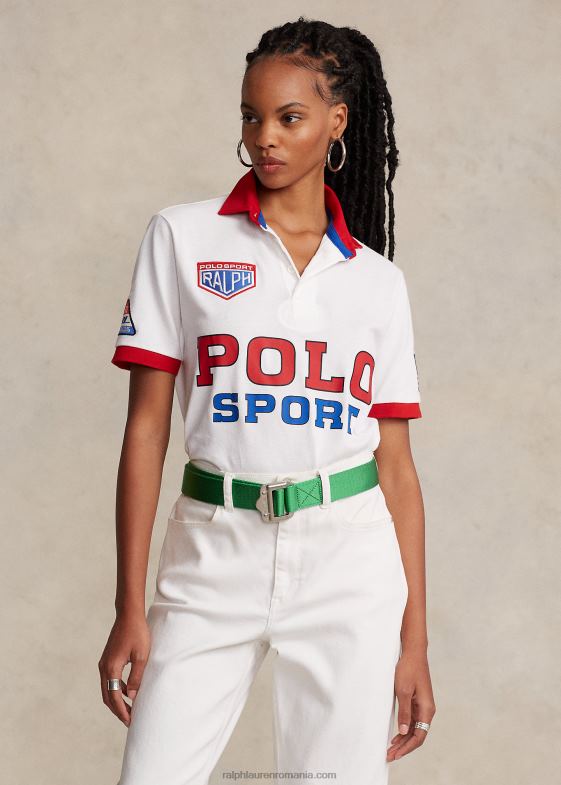 alb clasic oxford unisex Ralph Lauren tricou de rugby polo sport cu ochiuri clasice 04688971