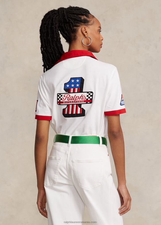 alb clasic oxford unisex Ralph Lauren tricou de rugby polo sport cu ochiuri clasice 04688971