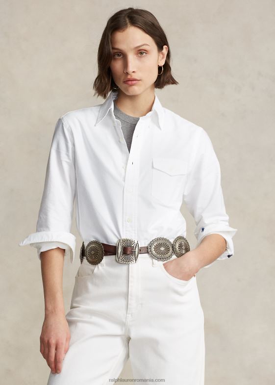 alb unisex Ralph Lauren cămașă oxford personalizată 04688934