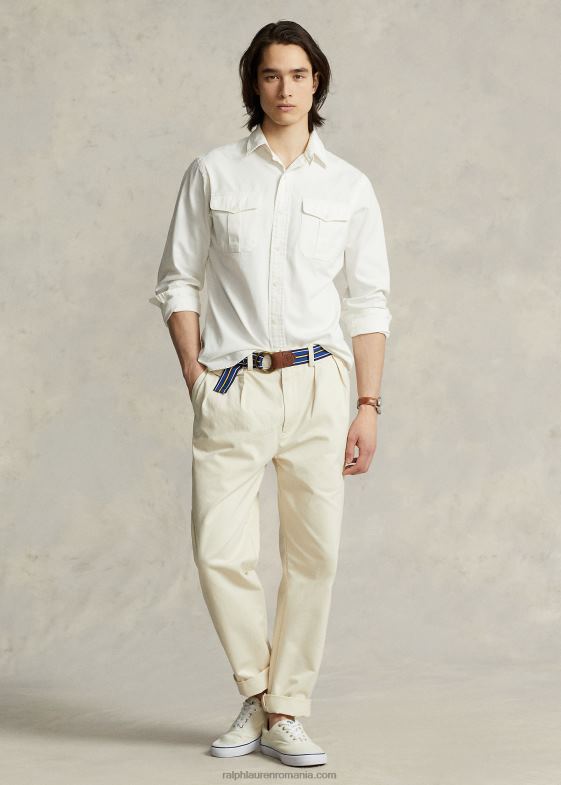 crema de iarna unisex Ralph Lauren pantaloni chino cu pliuri cu potrivire relaxată whitman 0468889