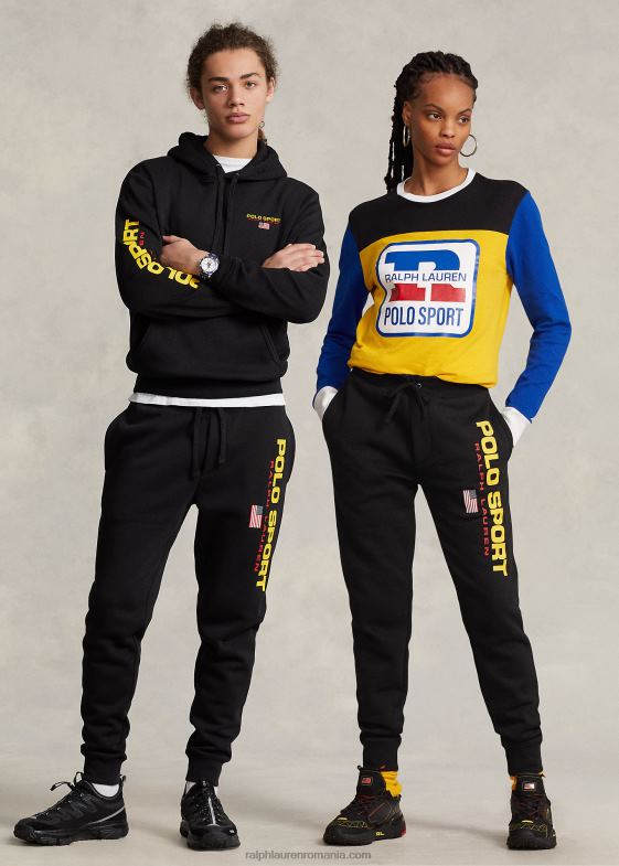 negru/auriu unisex Ralph Lauren pantalon de jogger polo sport fleece 04688703