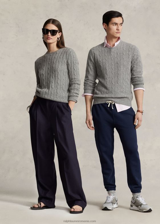 căpriu cenuşiu erica unisex Ralph Lauren iconicul pulover din cașmir tricot în cablu 046883395