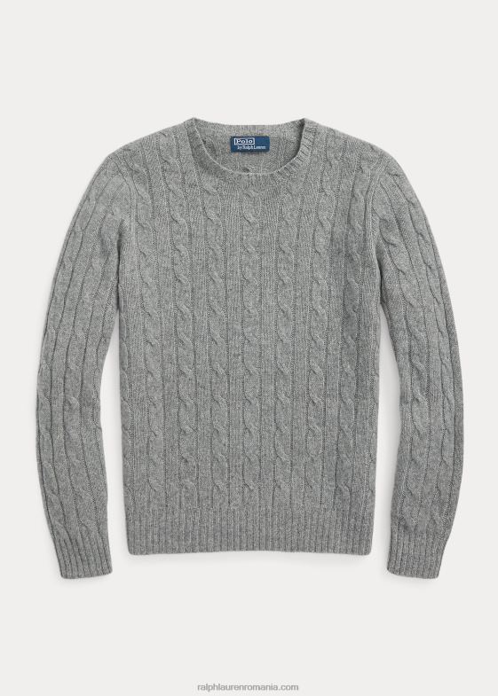 căpriu cenuşiu erica unisex Ralph Lauren iconicul pulover din cașmir tricot în cablu 046883395
