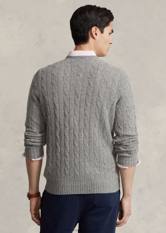 căpriu cenuşiu erica unisex Ralph Lauren iconicul pulover din cașmir tricot în cablu 046883395