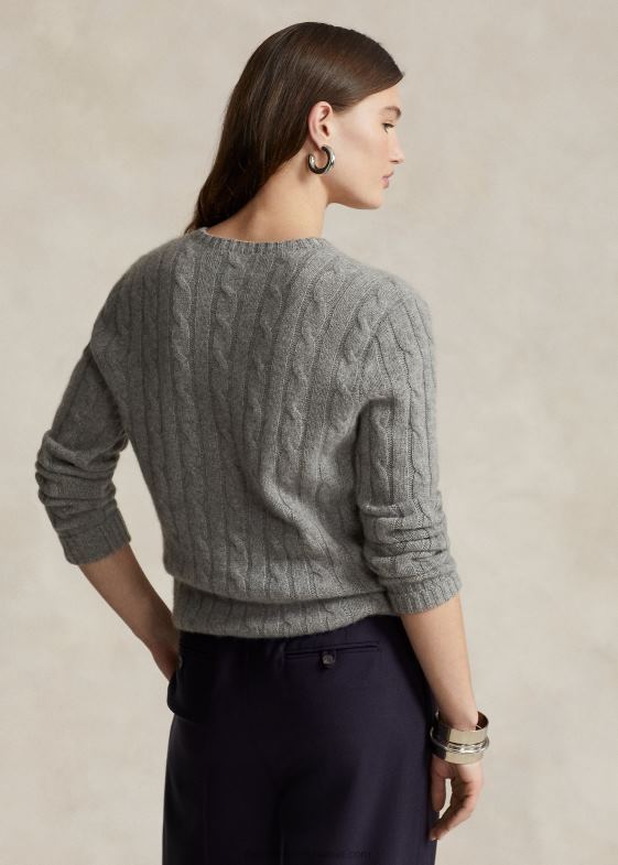 căpriu cenuşiu erica unisex Ralph Lauren iconicul pulover din cașmir tricot în cablu 046883395