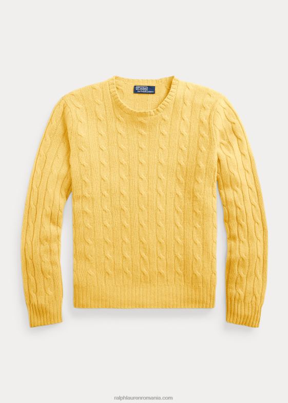 cad galben unisex Ralph Lauren iconicul pulover din cașmir tricot în cablu 046883397
