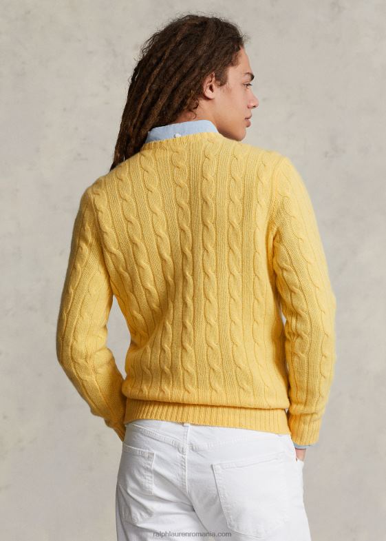 cad galben unisex Ralph Lauren iconicul pulover din cașmir tricot în cablu 046883397