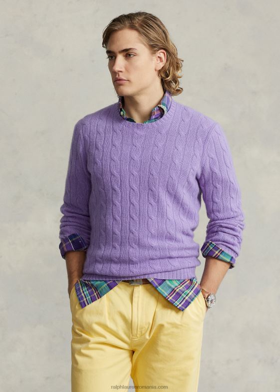 maidstone purple heather unisex Ralph Lauren iconicul pulover din cașmir tricot în cablu 046883394