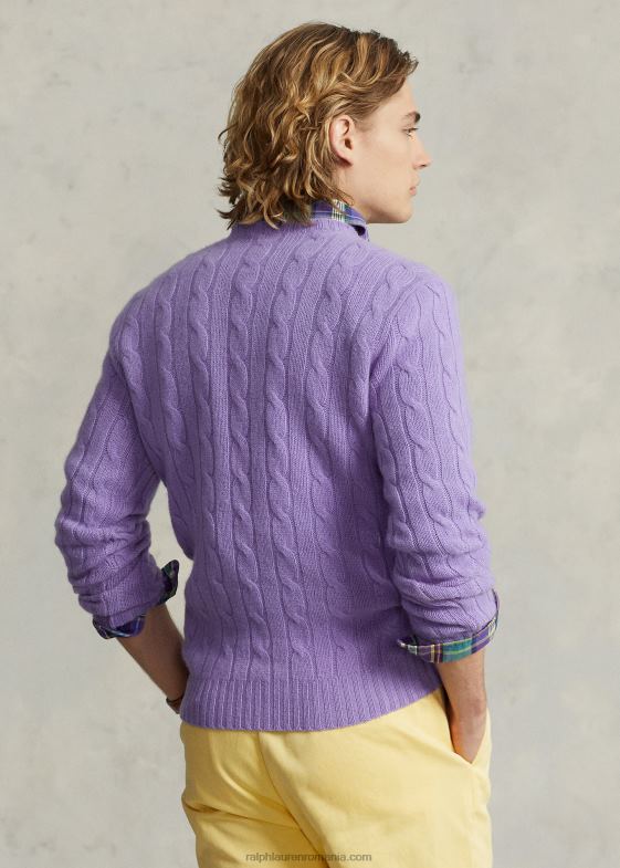 maidstone purple heather unisex Ralph Lauren iconicul pulover din cașmir tricot în cablu 046883394