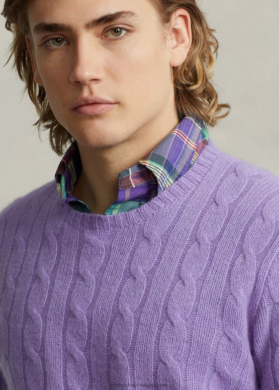 maidstone purple heather unisex Ralph Lauren iconicul pulover din cașmir tricot în cablu 046883394