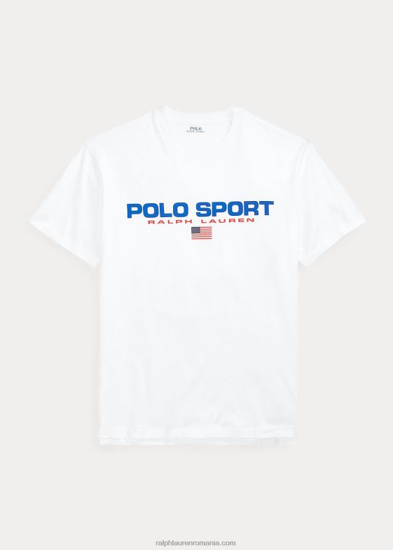 alb unisex Ralph Lauren tricou polo sport din tricou cu potrivire clasică 046883412