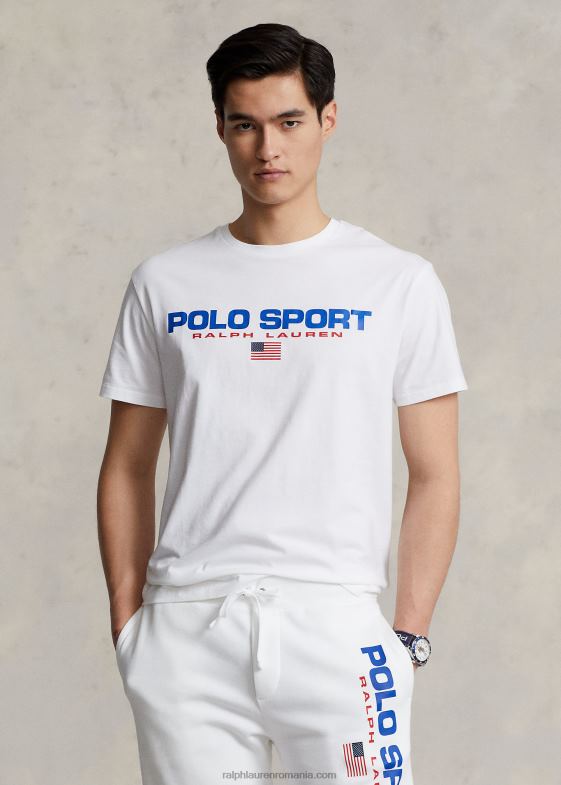 alb unisex Ralph Lauren tricou polo sport din tricou cu potrivire clasică 046883412