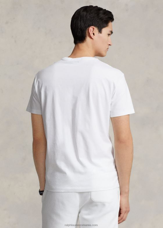 alb unisex Ralph Lauren tricou polo sport din tricou cu potrivire clasică 046883412