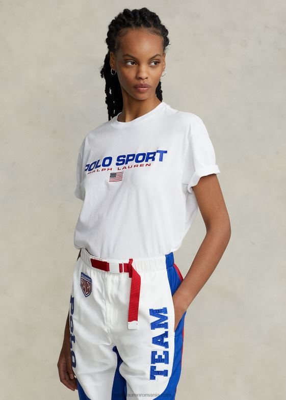 alb unisex Ralph Lauren tricou polo sport din tricou cu potrivire clasică 046883412