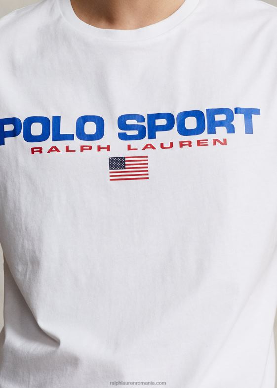 alb unisex Ralph Lauren tricou polo sport din tricou cu potrivire clasică 046883412