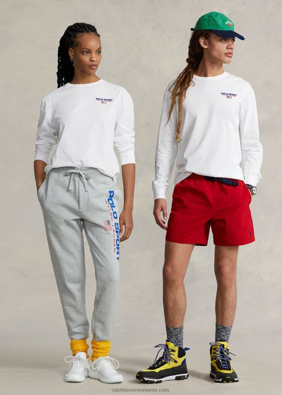 alb unisex Ralph Lauren tricou polo sport din tricou cu potrivire clasică 04688454