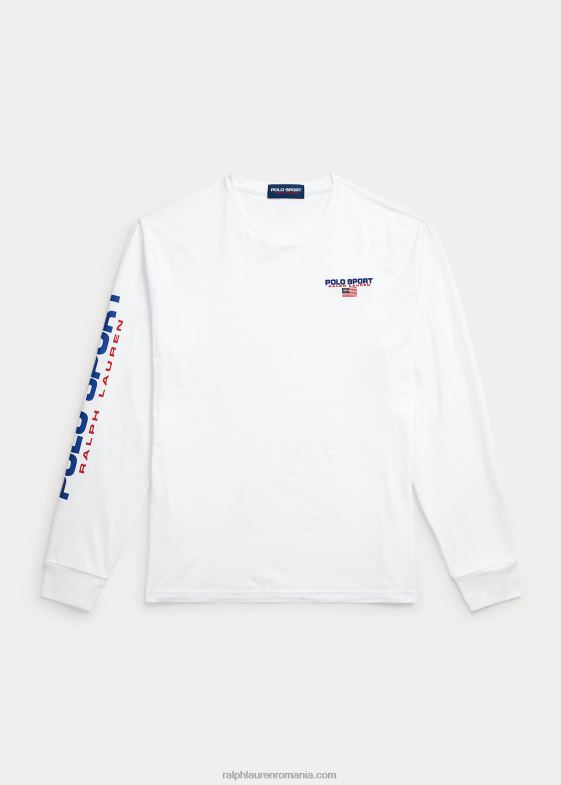 alb unisex Ralph Lauren tricou polo sport din tricou cu potrivire clasică 04688454