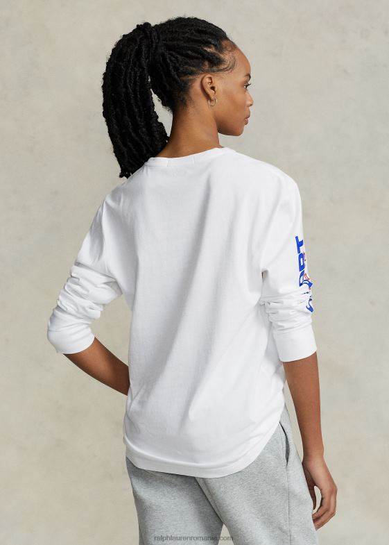 alb unisex Ralph Lauren tricou polo sport din tricou cu potrivire clasică 04688454