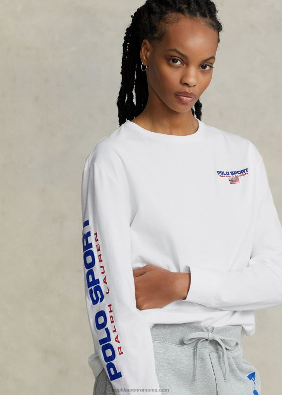 alb unisex Ralph Lauren tricou polo sport din tricou cu potrivire clasică 04688454