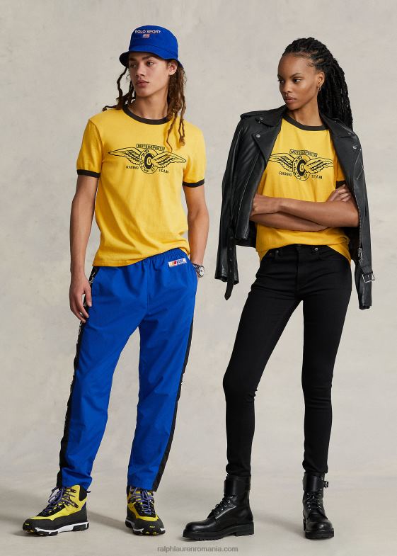 furtună galbenă unisex Ralph Lauren tricou grafic personalizat slim fit 04688904