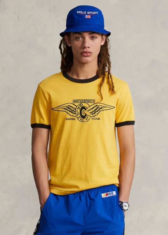 furtună galbenă unisex Ralph Lauren tricou grafic personalizat slim fit 04688904