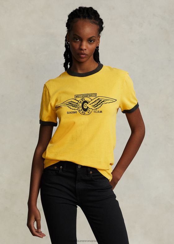 furtună galbenă unisex Ralph Lauren tricou grafic personalizat slim fit 04688904