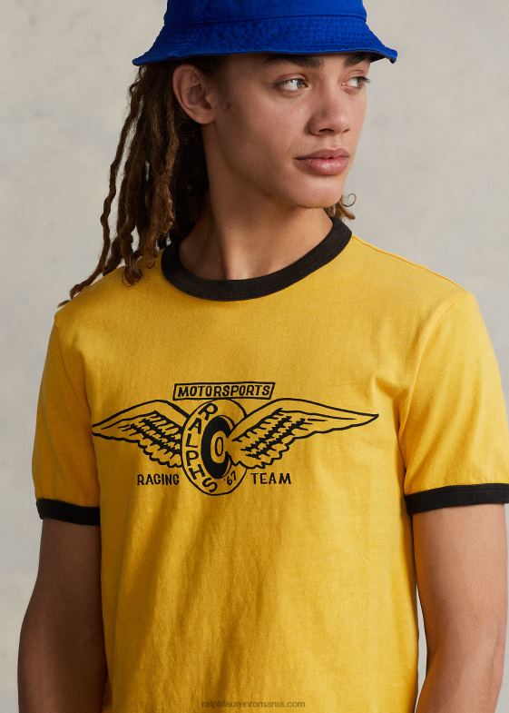 furtună galbenă unisex Ralph Lauren tricou grafic personalizat slim fit 04688904