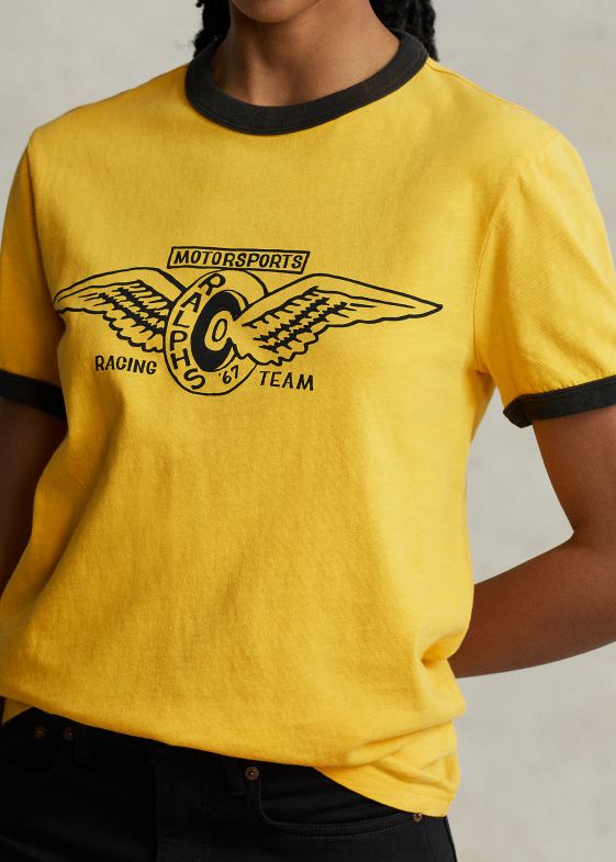 furtună galbenă unisex Ralph Lauren tricou grafic personalizat slim fit 04688904